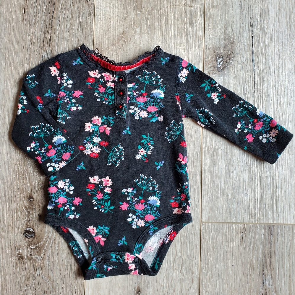 Floral Long-Sleeved Onesie